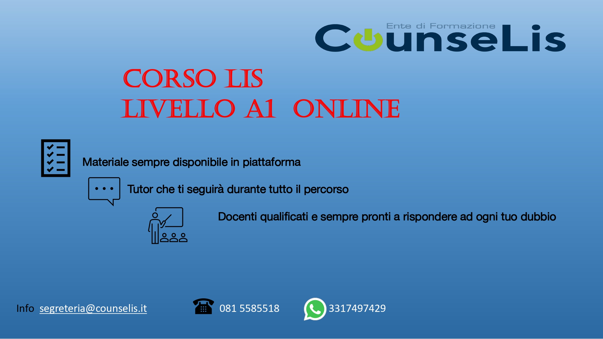 LIS A1 Online Counselis Ente Di Formazione Lingua Dei Segni 